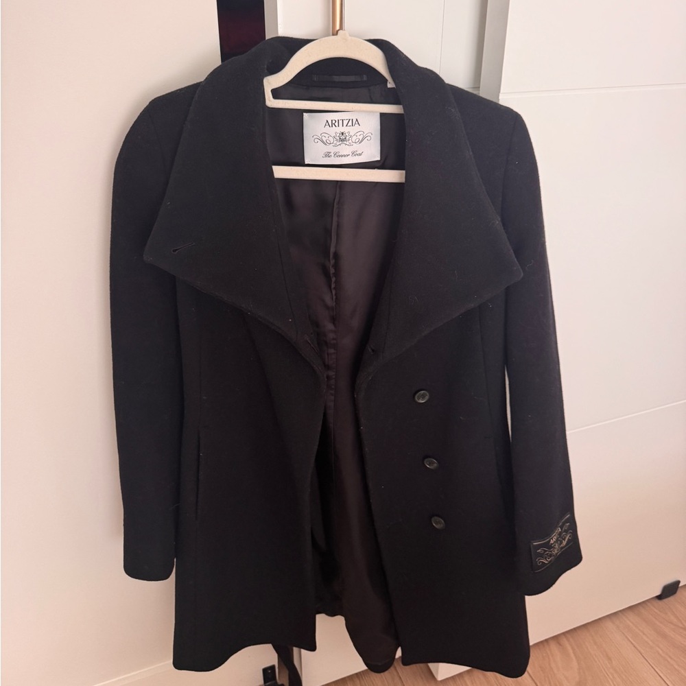 Aritzia Black Wool The Connor Coat
